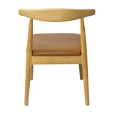 Set X4 Sillas Amapola de Madera Natural con Asiento Tapizado en Ecocuero Café