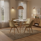 COMEDOR 4 PUESTOS RENDONDO BLANCO/JOLY