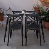 SET X 4 SILLAS PLATS NEGRA COMPLETA BOXBIT