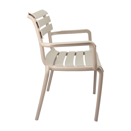 Set x4 Silla Exterior Venecia con Brazos Beige Boxbit