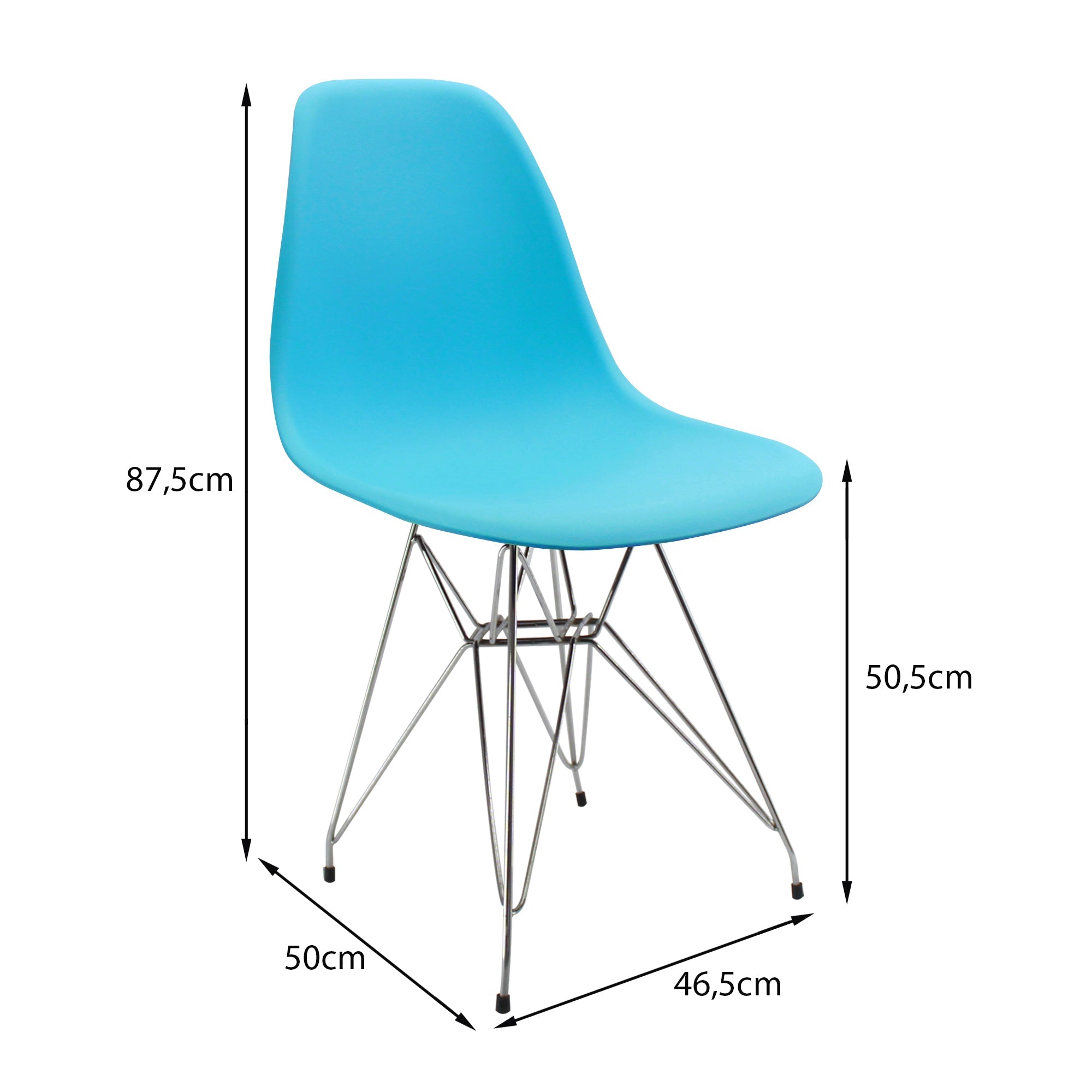 SILLA DKR METAL TIPO EAMES AZUL BOXBIT