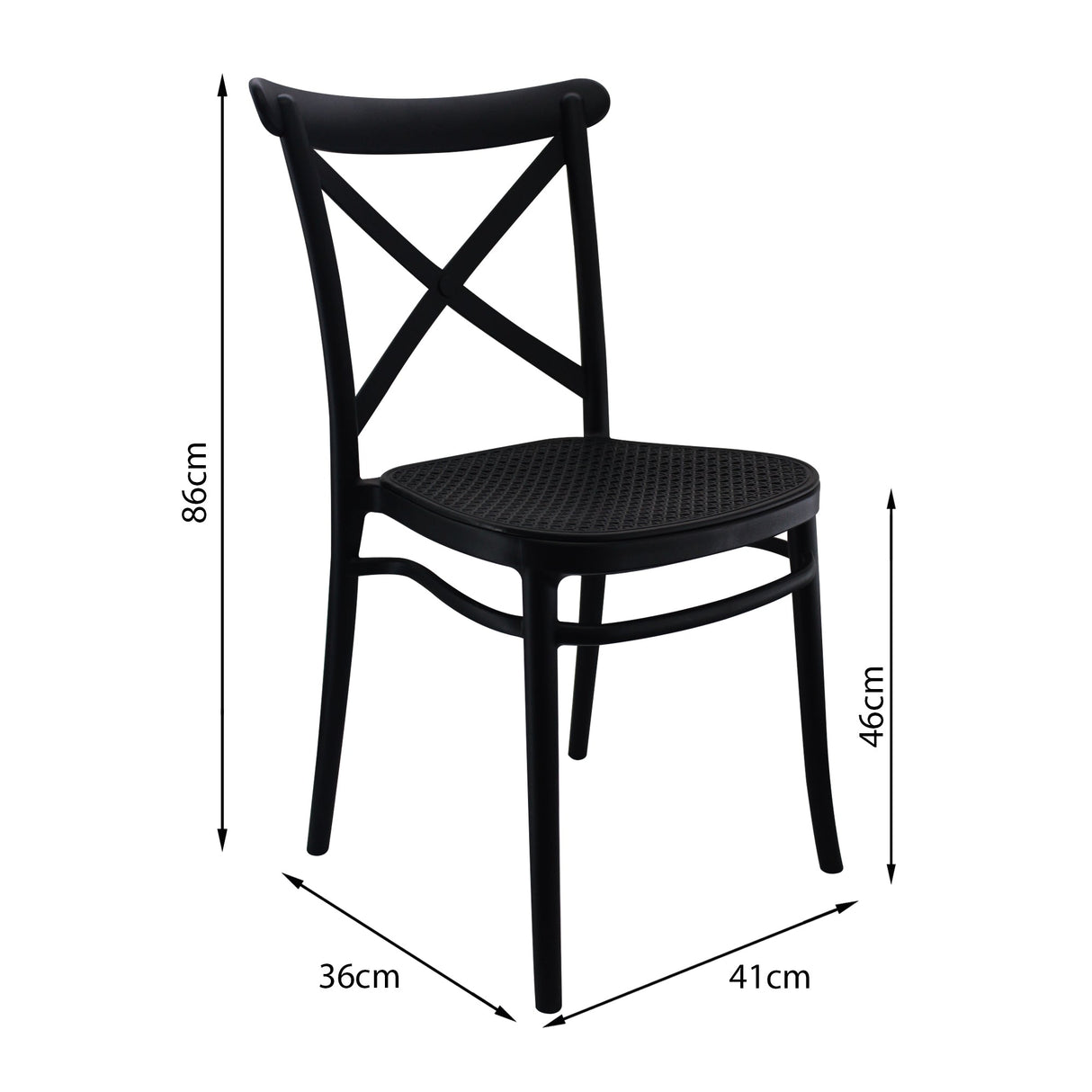 SET X 4 SILLAS PLATS NEGRA COMPLETA BOXBIT
