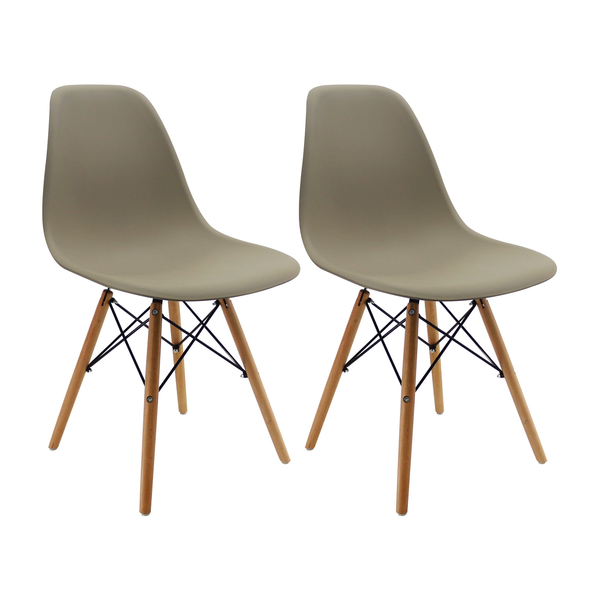 SET X 2 SILLAS DKR TIPO EAMES BEIGE BOXBIT