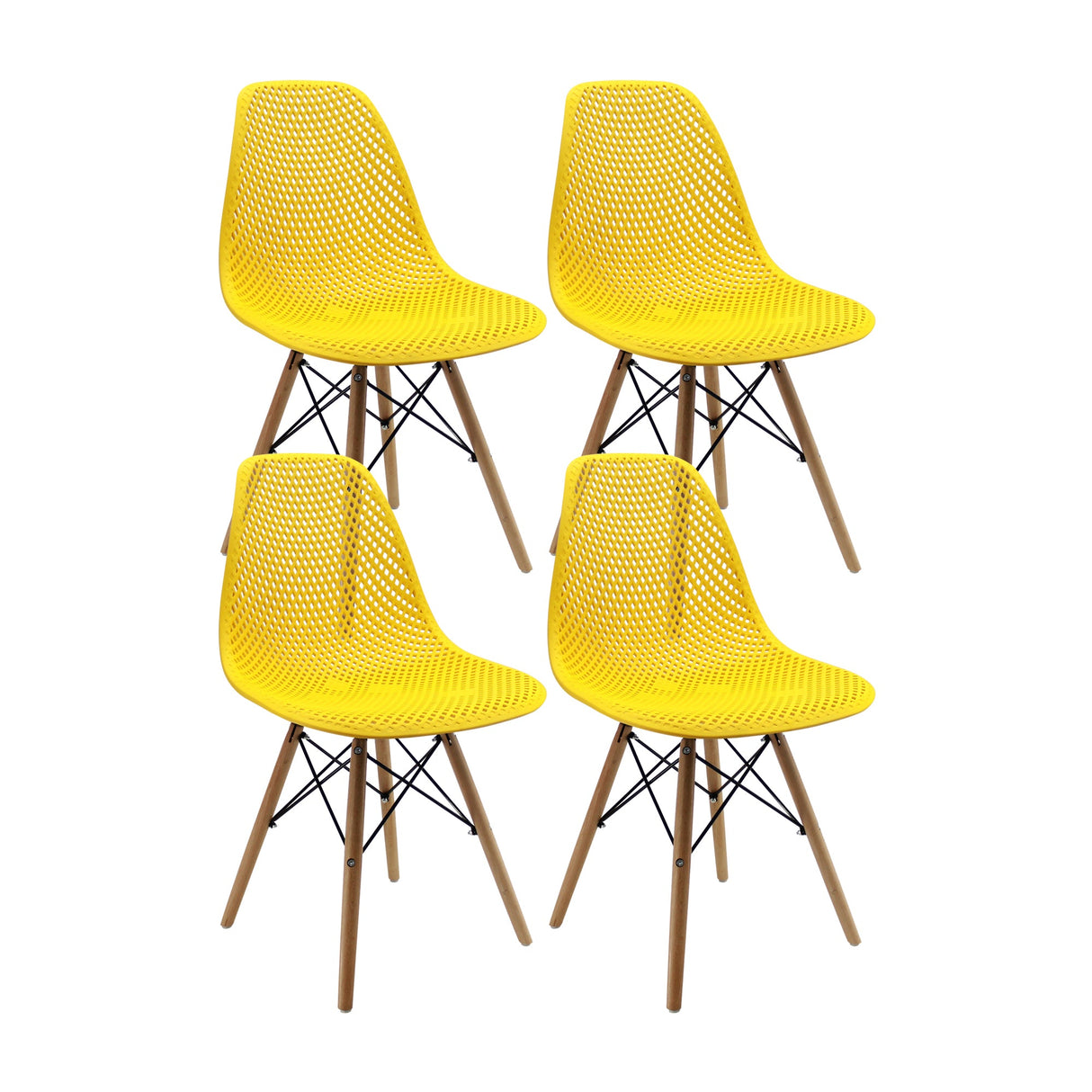 SET X 4 SILLAS COLMEIA AMARILLA BOXBIT