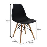 COMEDOR RECTANGULAR BRAVUS MÁS 4 SILLAS DKR TIPO EAMES NEGRAS