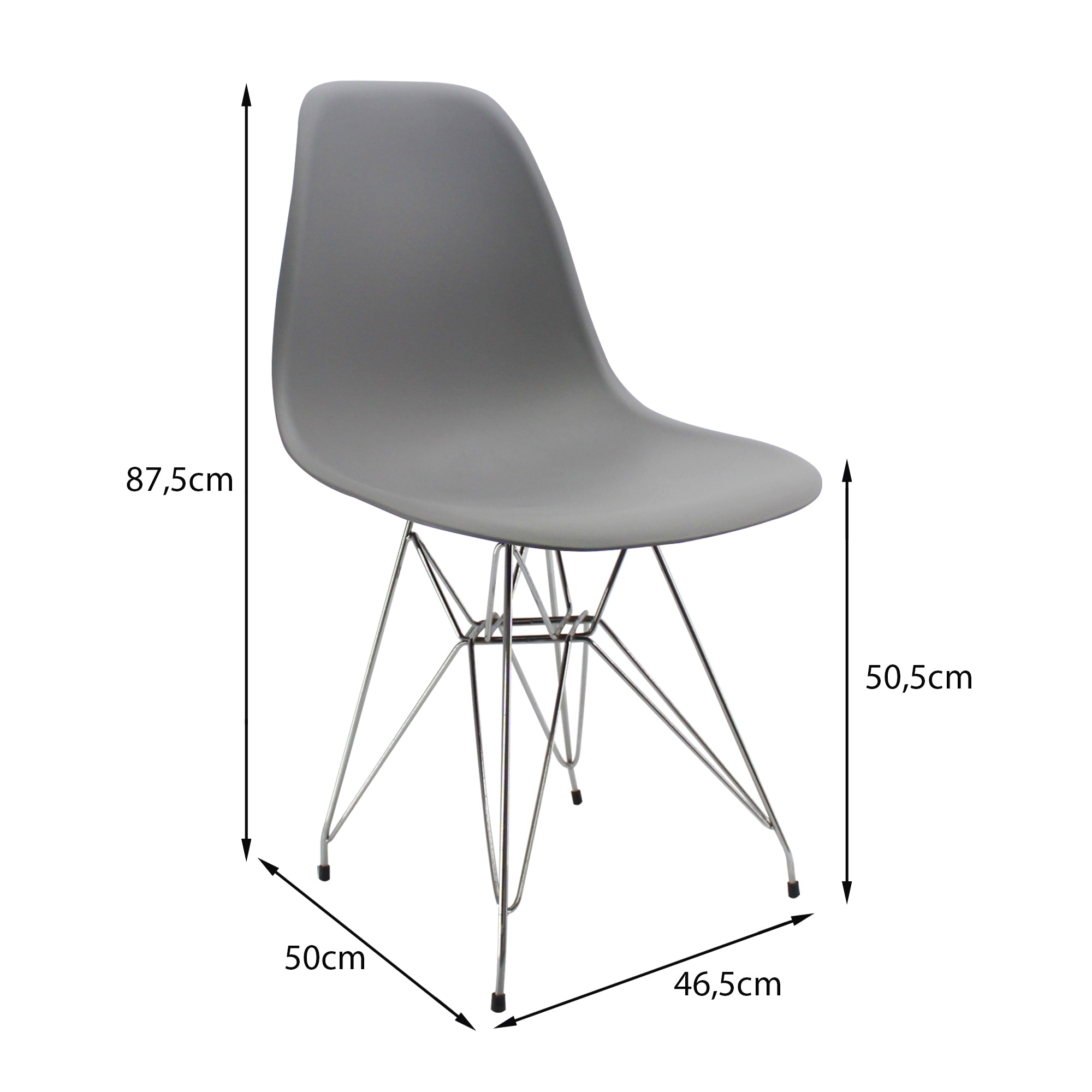 SILLA DKR METAL TIPO EAMES GRIS BOXBIT