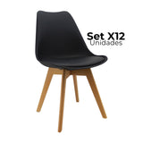 SET X 12 SILLAS JOLY NEGRAS BOXBIT