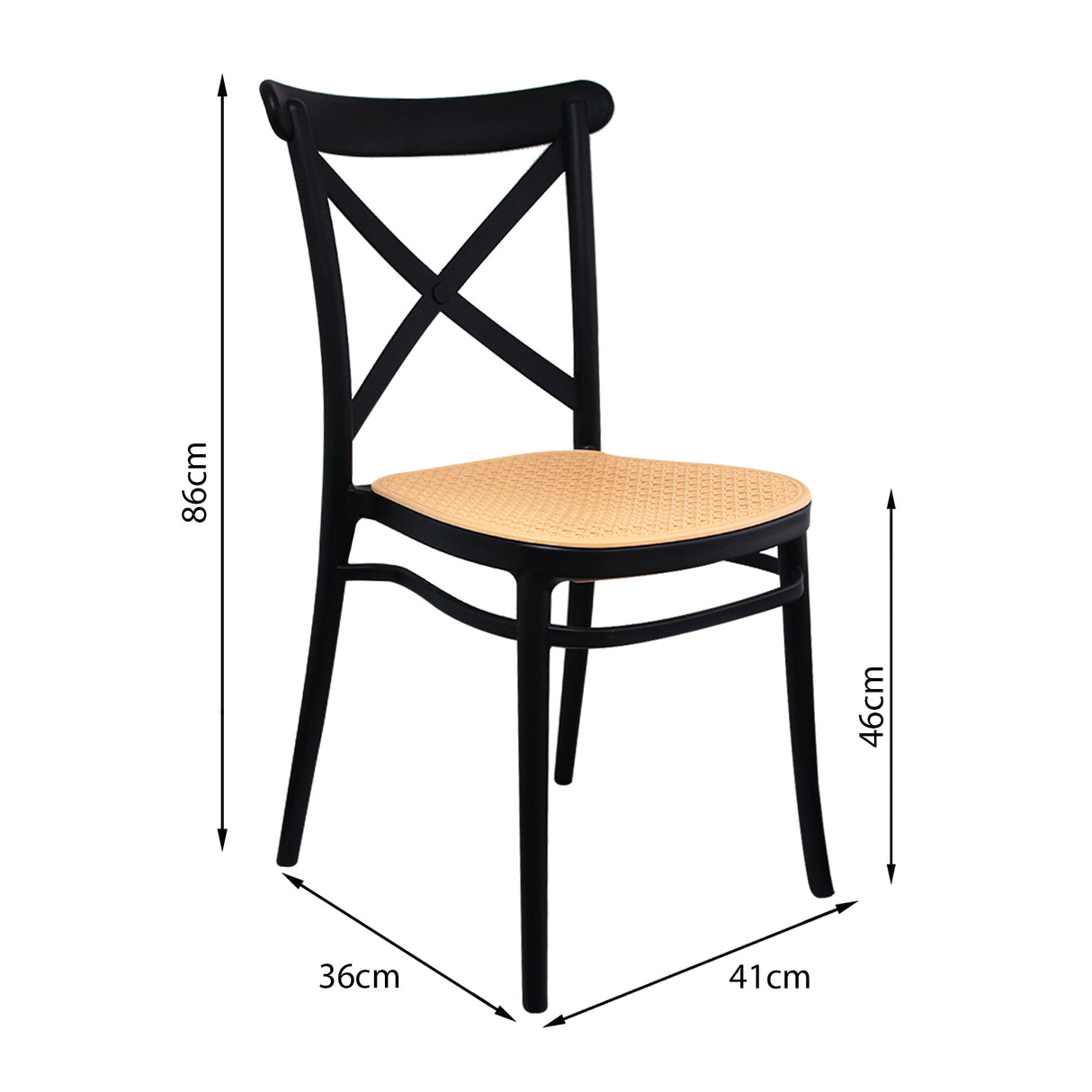 SET X 4 SILLAS PLATS NEGRA BOXBIT