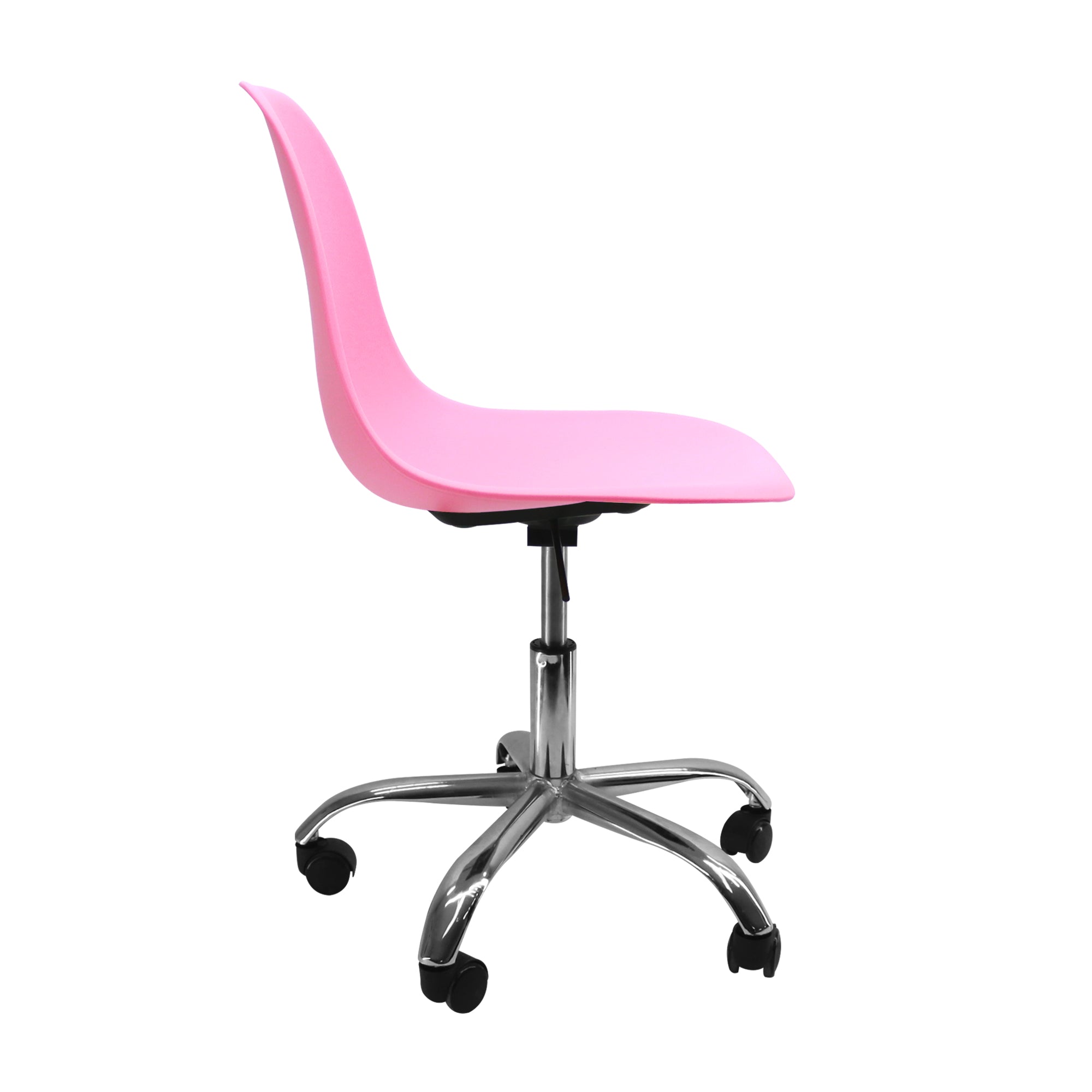 SILLA DKR CON RUEDAS TIPO EAMES ROSADA BOXBIT