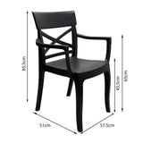 Set de 4 Sillas Exterior Florencia Con Brazos - Grafito