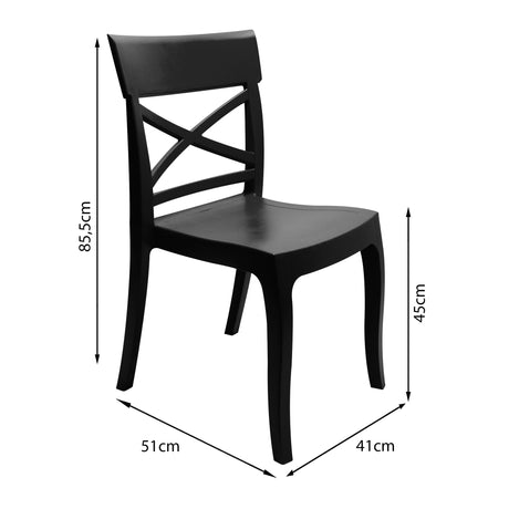 Set de 4 Sillas Exterior Florencia Sin Brazos - Grafito