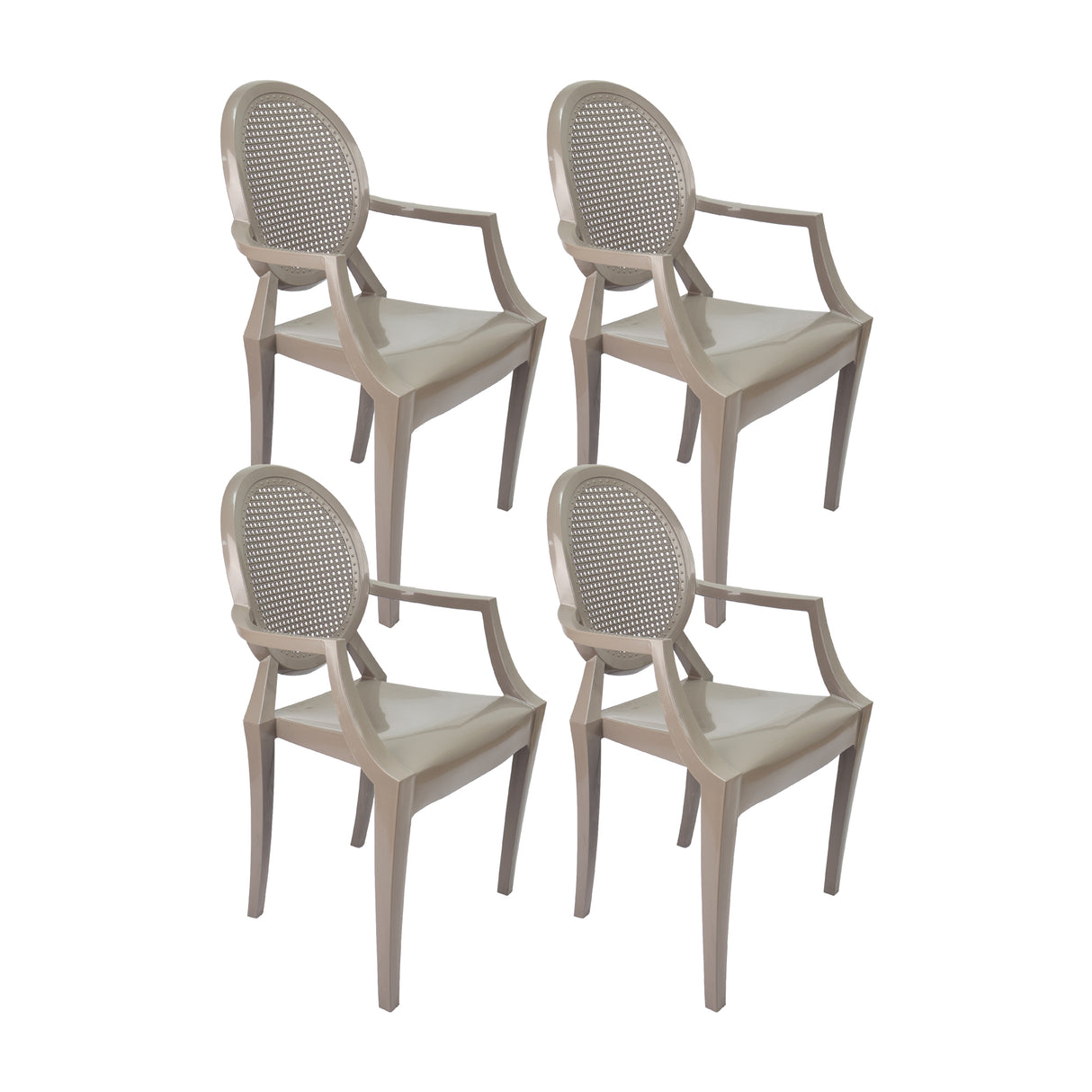 SET X SILLAS EXTERIOR GHOSTE CON BRAZOS CAFÉ