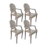 SET X SILLAS EXTERIOR GHOSTE CON BRAZOS CAFÉ