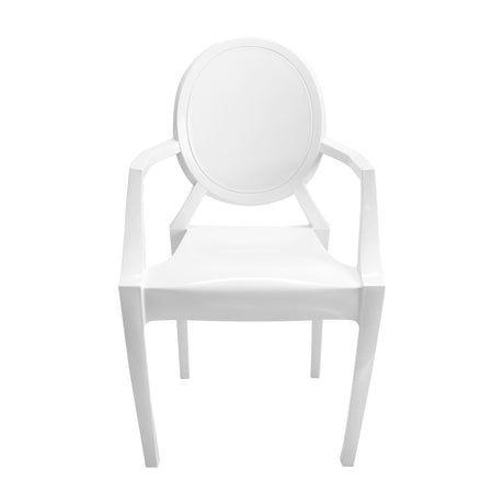 Silla Exterior Ghoste Con Brazos - Blanco
