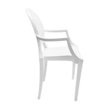 SILLA EXTERIOR GHOSTE CON BRAZOS BLANCA