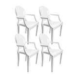 SET X 4 SILLAS EXTERIOR GHOSTE CON BRAZOS BLANCA