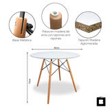 COMEDOR 4 PUESTOS RENDONDO NEGRO/EAMES