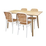 COMEDOR RECTANGULAR BRAVUS MÁS 4 SILLAS AMIS BLANCAS
