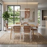 COMEDOR RECTANGULAR BRAVUS MÁS 6 SILLAS AMIS BLANCAS