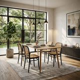 COMEDOR RECTANGULAR BRAVUS MÁS 4 SILLAS AMIS NEGRAS