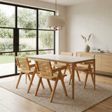 Comedor Lyra con 4 Sillas Buganvilia | Mesa de Cerámica y Sillas de Madera de Arce