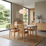 Comedor Lyra con 4 Sillas Dalia Caramelo | Mesa de Cerámica y Sillas de Madera de Arce