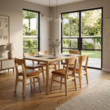 Comedor Lyra con 6 Sillas Orquídea | Mesa de Cerámica y Sillas de Madera de Arce