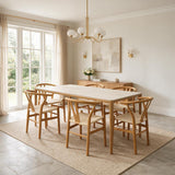 Comedor Lyra con 6 Sillas Loto | Mesa de Cerámica y Sillas de Madera de Arce