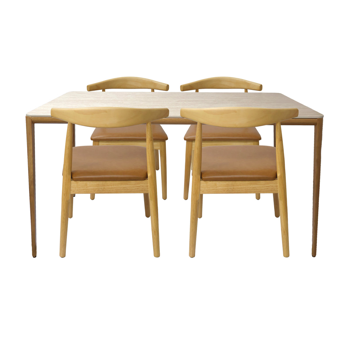 Comedor Lyra con 4 Sillas Amapola | Mesa de Cerámica y Sillas Tapizadas