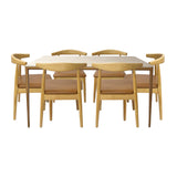 Comedor Lyra con 6 Sillas Amapola | Mesa de Cerámica y Sillas Tapizadas