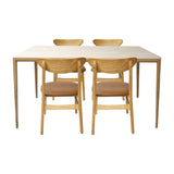 Comedor Lyra con 4 Sillas Orquídea | Mesa de Cerámica y Sillas de Madera de Arce