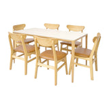 Comedor Lyra con 6 Sillas Orquídea | Mesa de Cerámica y Sillas de Madera de Arce