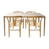 Comedor Lyra con 4 Sillas Loto | Mesa de Cerámica y Sillas de Madera de Arce