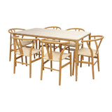 Comedor Lyra con 6 Sillas Loto | Mesa de Cerámica y Sillas de Madera de Arce