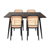 Comedor Nova con 4 Sillas Amis | Mesa Extensible y Sillas Tipo Ratán