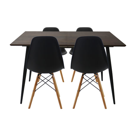 Comedor Nova con 4 Sillas DKR Tipo Eames | Mesa Extensible y Sillas Modernas