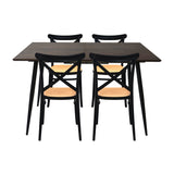 Comedor Nova con 4 Sillas Plats | Mesa Extensible y Sillas Tipo Ratán