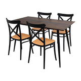 Comedor Nova con 4 Sillas Plats | Mesa Extensible y Sillas Tipo Ratán