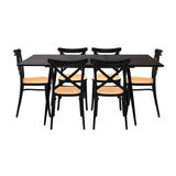 Comedor Nova con 6 Sillas Plats | Mesa Extensible y Sillas Tipo Ratán