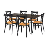 Comedor Nova con 6 Sillas Plats | Mesa Extensible y Sillas Tipo Ratán