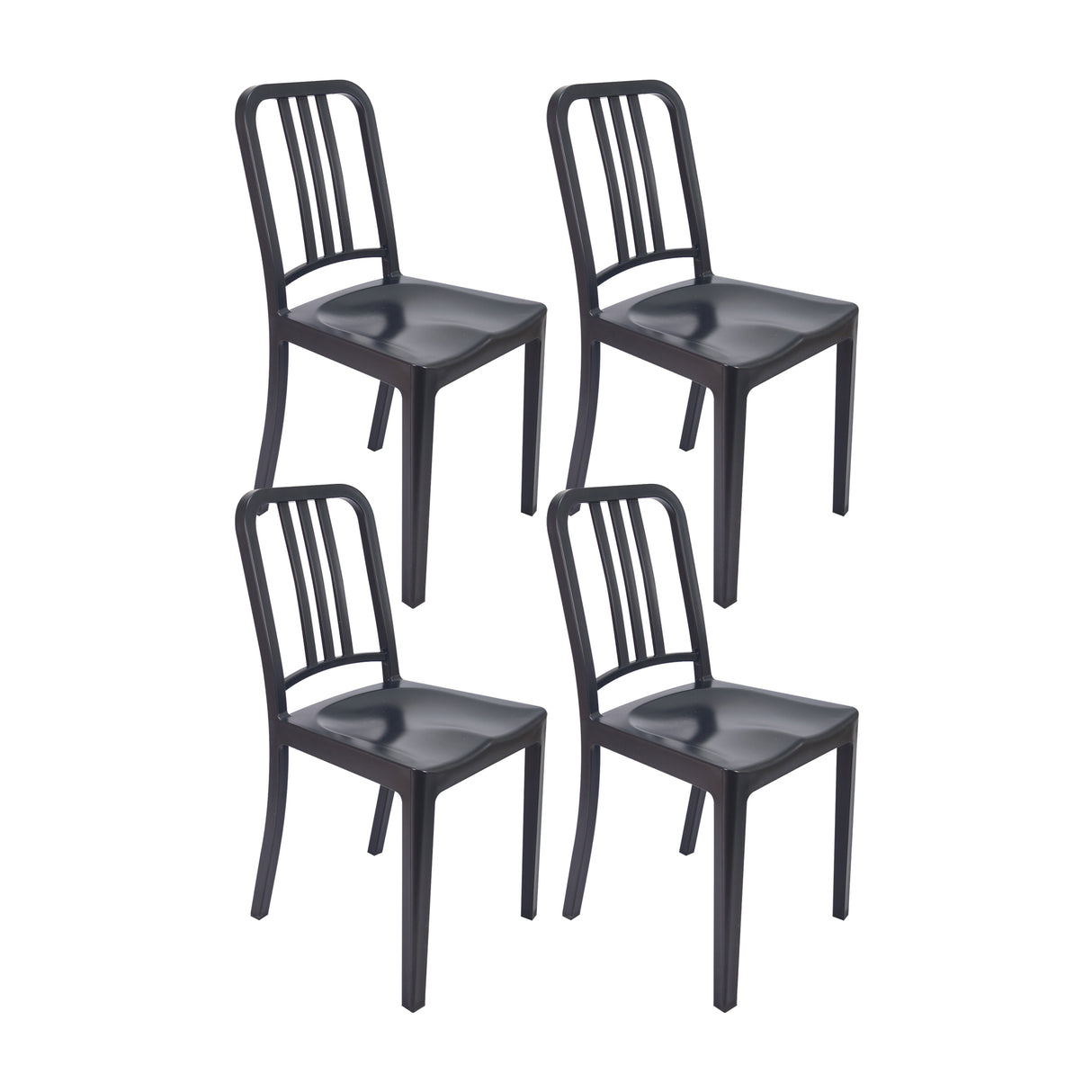 Set de 4 Sillas Exterior Munich Sin Brazos - Grafito