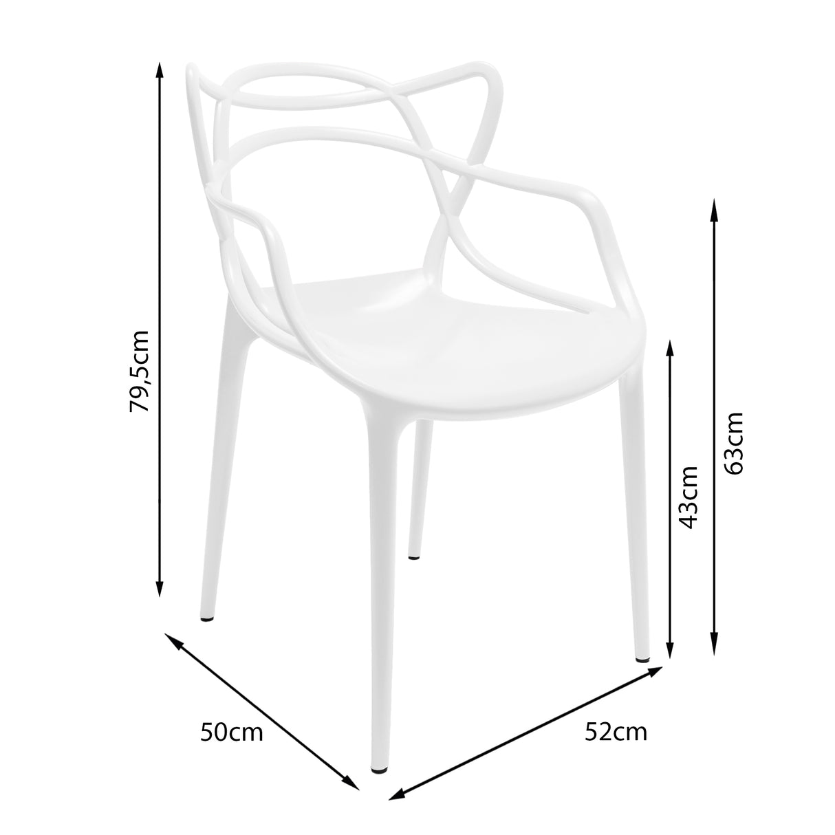 Set de 4 Sillas Exterior Sidney Con Brazos - Blanco