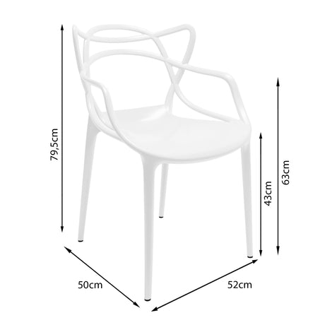 Silla Exterior Sidney Con Brazos - Blanco