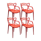 Set de 4 Sillas Exterior Sidney Con Brazos - Rojo