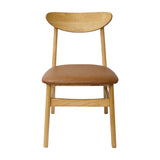 Silla Orquídea en Madera con Asiento Tapizado en Ecocuero
