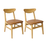 Set X2 Sillas Orquídea en Madera con Asiento Tapizado en Ecocuero