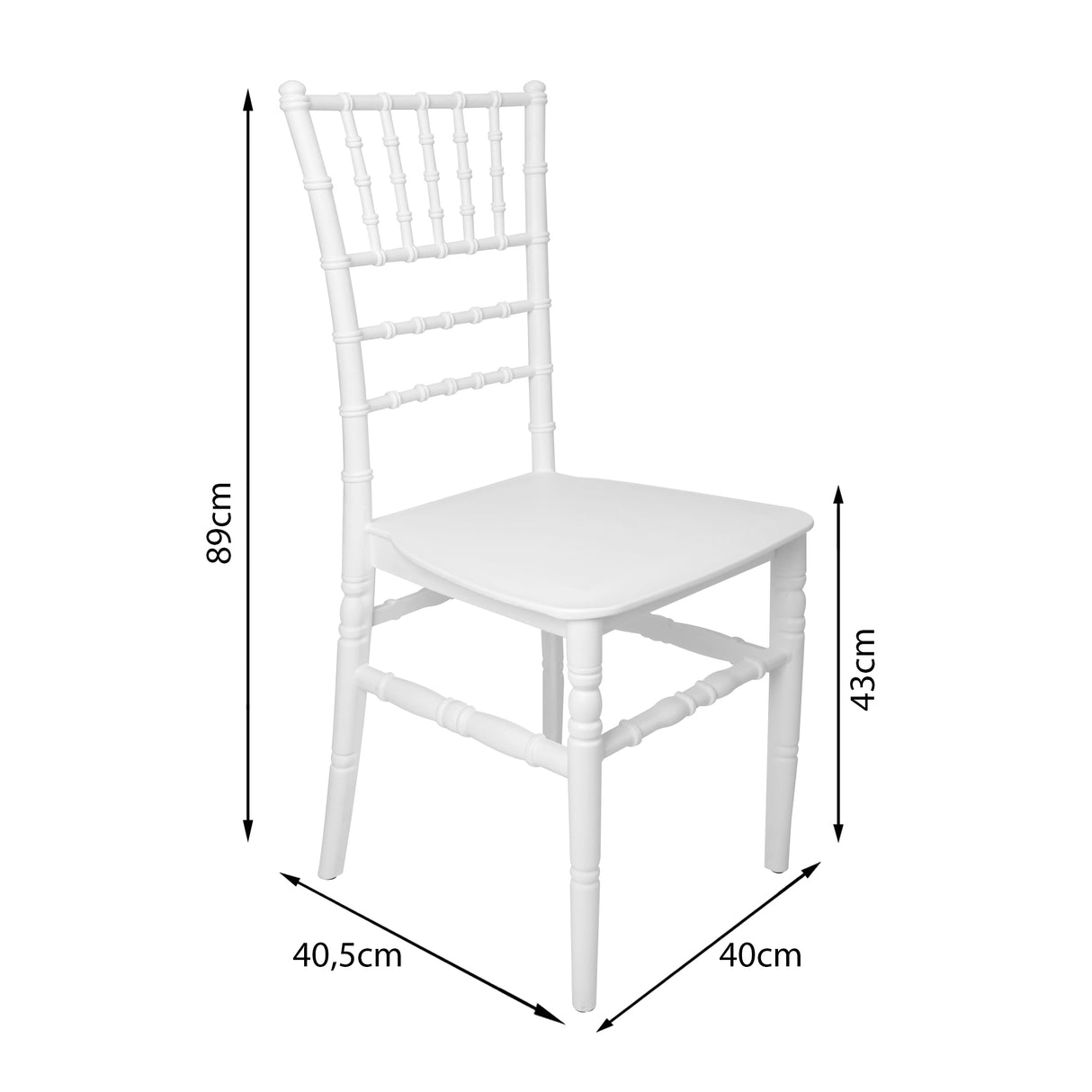 Set de 4 Sillas Exterior Tiffany Sin Brazos - Blanco