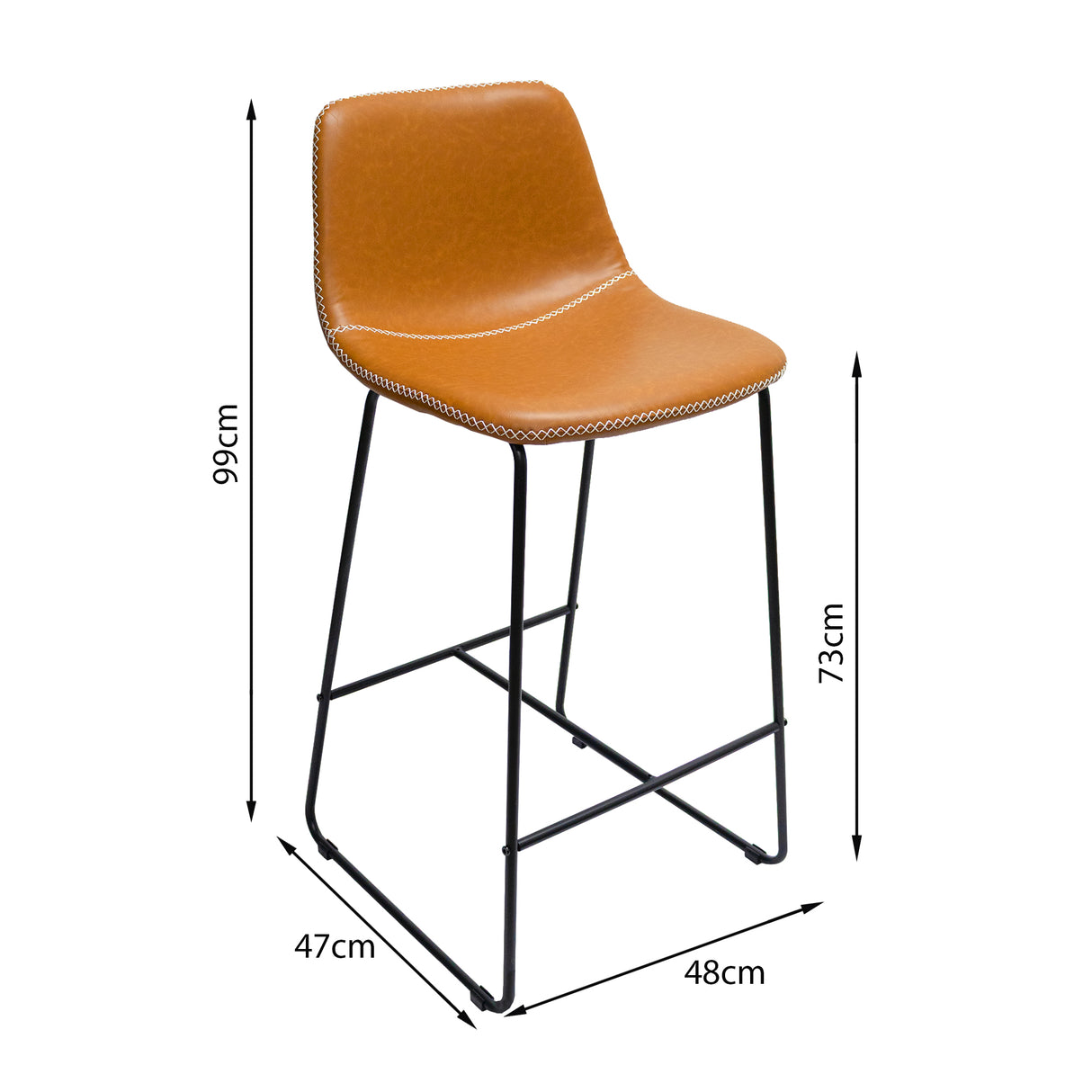 SILLAS DE BAR VERNER CARAMELO BOXBIT