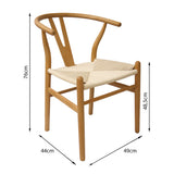 Set X4 Sillas Loto de Comedor en Madera de Arce con Asiento Tejido