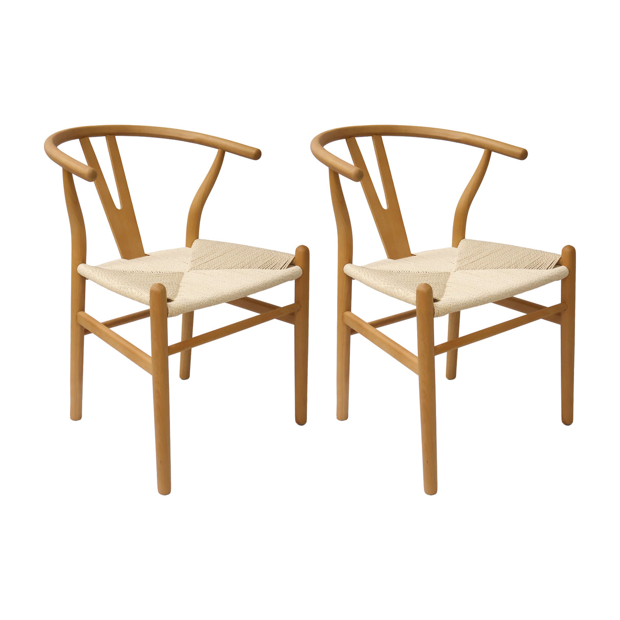 Set X2 Sillas Loto de Comedor en Madera de Arce con Asiento Tejido